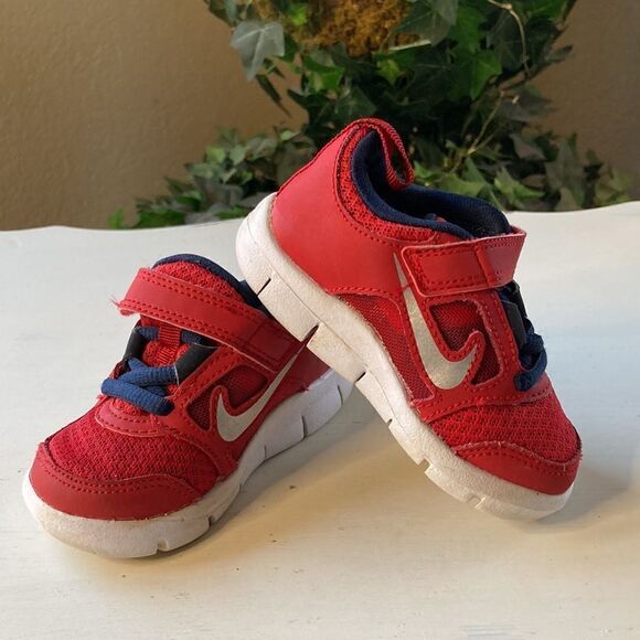 Nike Free Run 3 Slip On Red & Blue Sneakers Size 5C - Picture 1 of 12